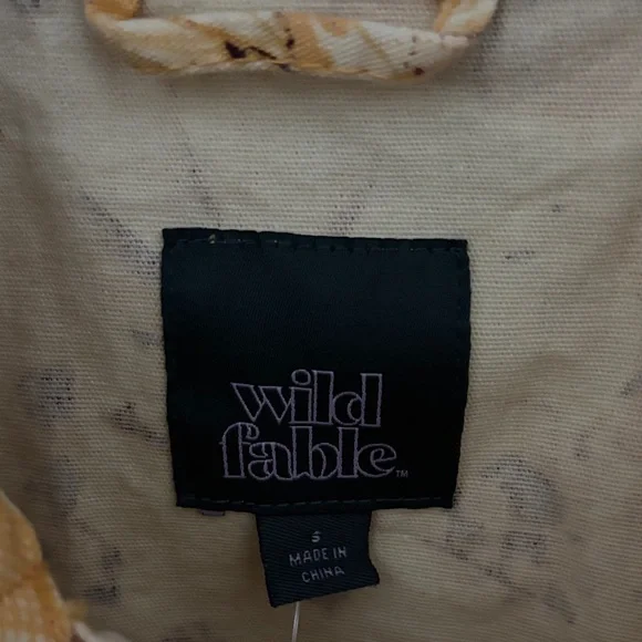 Wild Fable Yellow and Brown Patterned Bomber Jacket small ptp 22 - Picture 3 of 5